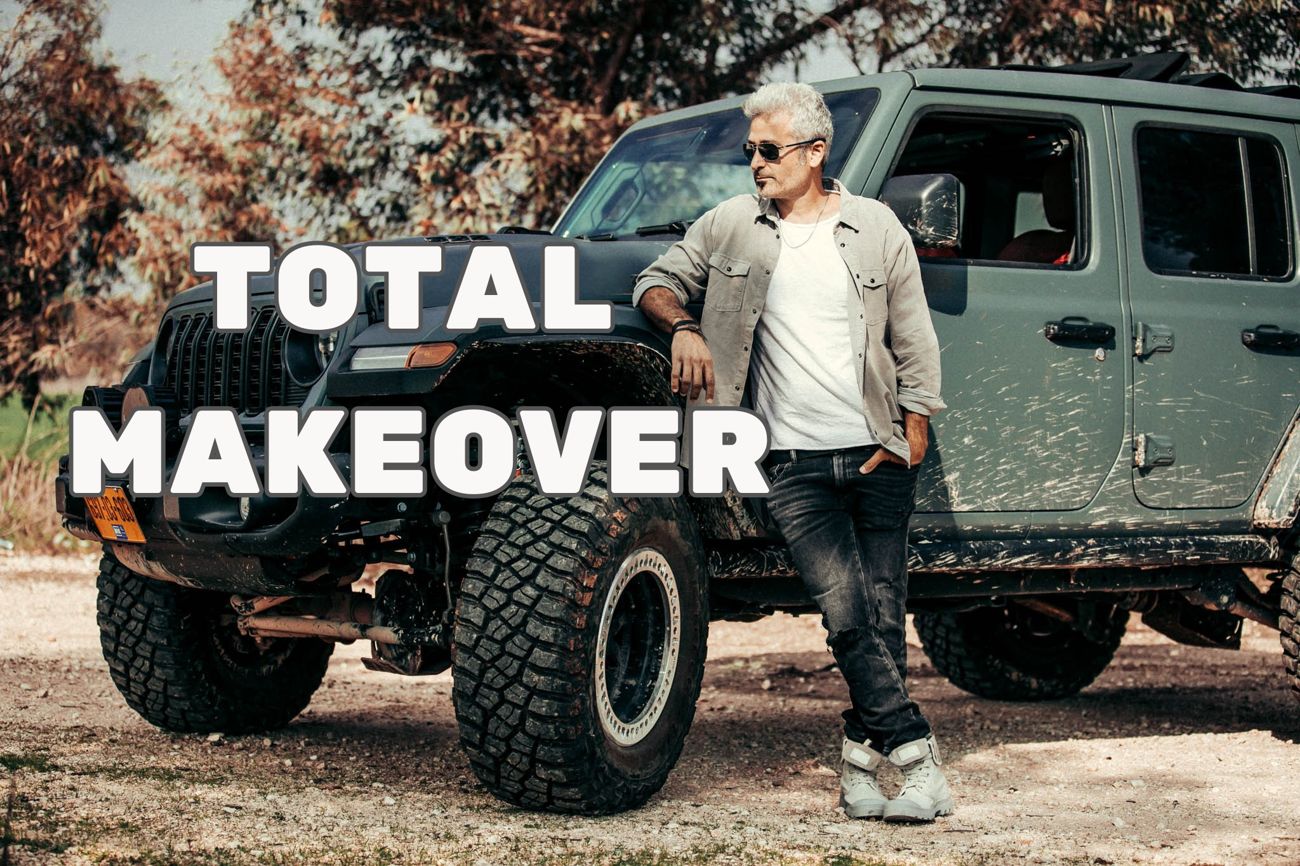 גבר ליד ג׳יפ אחרי מייקאובר וצילומי תדמית, TOTAL MAKEOVER
